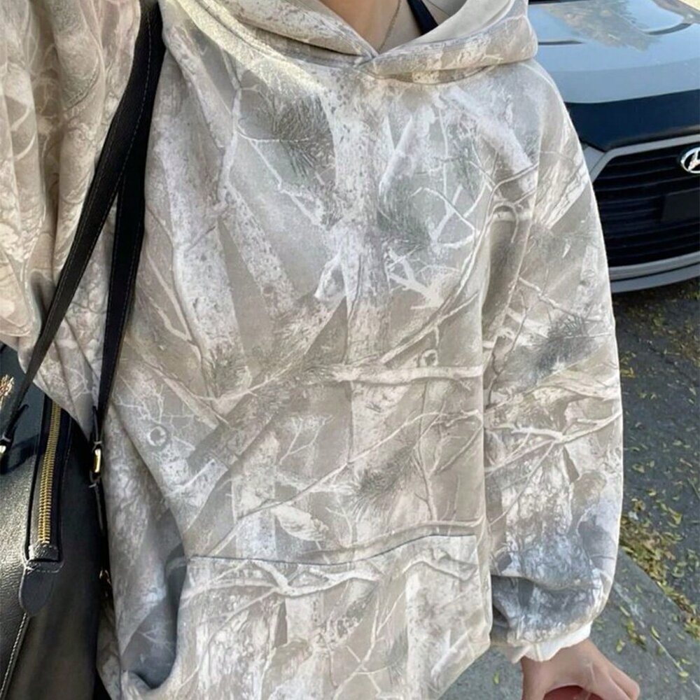 Casual Women's Camo Print Hooded Sweatshirt